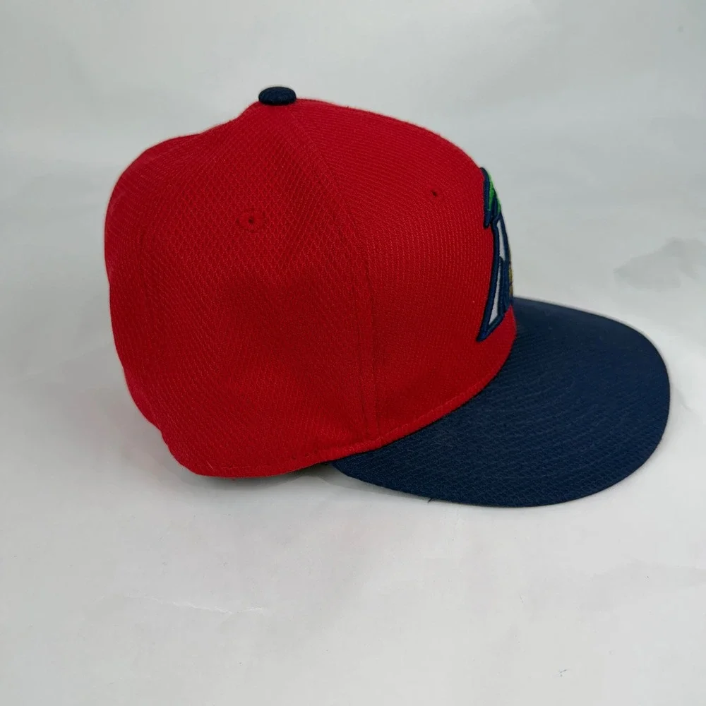 New Era Modesto Nuts MiLB 59FIFTY Fitted‎ Hat Red Navy Blue Size 6 3/4